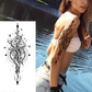 8 Sheets Black Arrow Compass Feather Dragon Anchor Sword Snake Tree Flower Temporary Tattoos for Arm
