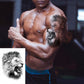 12 Sheets Black Fierce Tiger Lion Wolf Temporary Tattoos