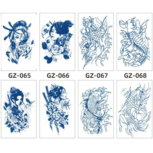 8 Sheets Semi-Permanent Tattoo Half Arm (18*11CM)