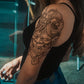 6 Sheets Arm Leg Temporary Tattoo - Compass Dragon Prajna Lion Bear Wolf Patronus Mountain