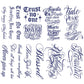 8 Sheets Cool Art Letters Large Semi-Permanent Tattoo Stickers