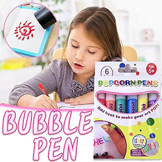 🎉2026 HOT SALE 50% OFF!!🖍️🎁Magic Puffy Bubble Pens, Heat Activated Popcorn Pens DIY 3D Art Marker for Kids Crafts
