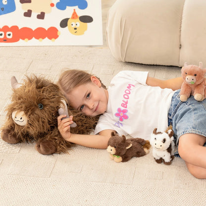 🎄Christmas Sale🐂🎁Cute Cartoon Highland Cow Cuddly Toy🏆