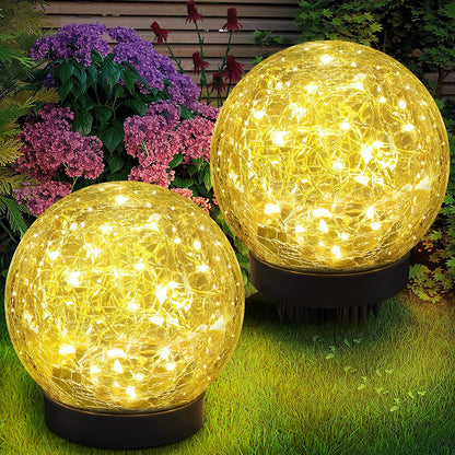 🔥2026 Hot Sale 57% OFF✨⚡ Cracked Hockey Puck Solar Light Glowing LED, Auto On/Off, Waterproof. ✨