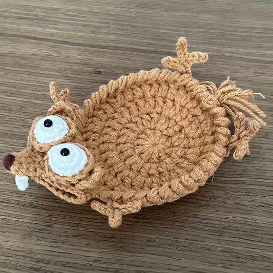 🐿️🦎 Crochet Funny Animal Coasters – Squirrel & Lizard, Hand-Knitted, Stress Relief & Fun Drinking Mat. Perfect for Kids, Office or Party. Eco-Friendly & Cute! 🎨🍃😊