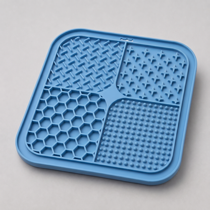 🔥Hot Sale-50%OFF🔥Slow-Feed Pet Lick Mat – 4-Zone Enrichment Feeder for Dogs, Calming Licking Pad with Suction Cups, Food-Grade Silicone, Dishwasher Safe
