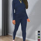 Women's Striped Print Long Sleeve Top & Pants Two-piece Set, Casual Fashion Cozy Round Neck Top & Trousers for Daily Outdoor Wear, Ladies Clothes【buy 2 Free Shipping】