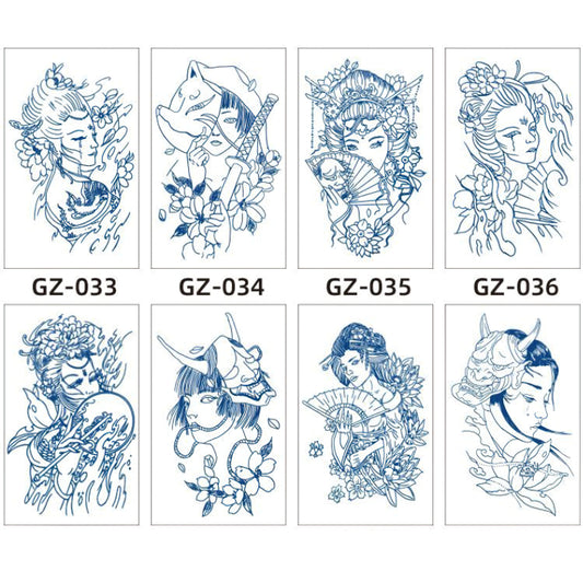 8 Sheets Semi-Permanent Tattoo Half Arm (18*11CM)