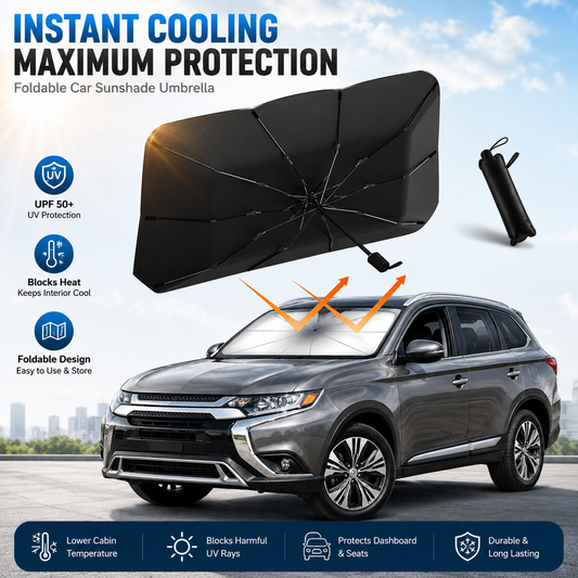 ☀️Summer Hot Sale 50% OFF !🚗2026 New Upgraded Car Windshield Sun Shade Umbrella – Blocks UV rays and heat – Protects the dashboard and interior🛡️