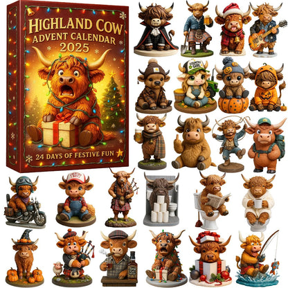 🎁Early Christmas Hot Sale 49% OFF🎅🎄🐮Highland Cow Advent Calendar 2025
