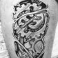 6 Sheets Temporary Tattoo Muscle Men Black Fake 3D Mechanical Metal Arm Hollow Gear Shoulder Leg