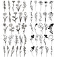 10 Sheets Small Flower Leaf Waterproof Temporary Tattoo