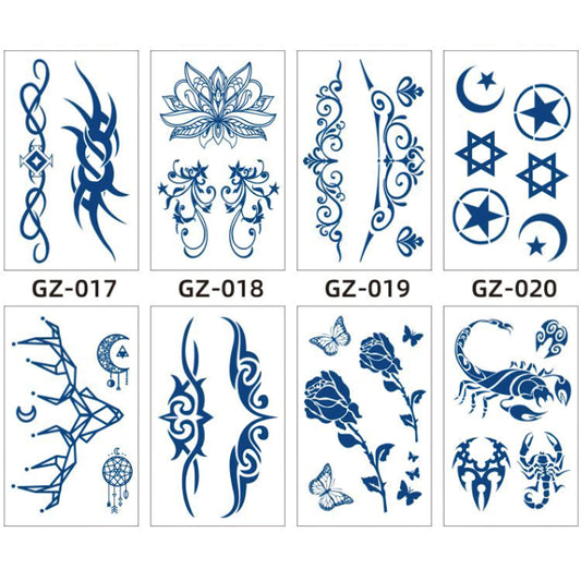 8 Sheets Semi-Permanent Tattoo Half Arm (18*11CM)