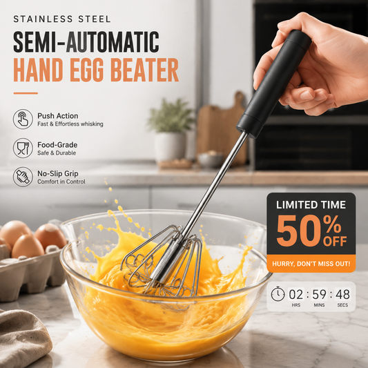 🔥LAST DAY SALE ONLY ￡6.99!!🔥Stainless Steel Hand Egg Beater 🥚✨ | Effortless Whisking – No Batter Splatter, Dishwasher Safe & Built to Last 🇬🇧🔧