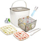 🥳2026 Hot Sale🥳 💞50K+ Sold!💥 50% Off! Ice Cube Maker With Storage – Makes 48 Cubes, Leak-Proof Lid, Stackable. Includes Ice Scoop & Tong. Summer Essential! 🧊🏖️✅
