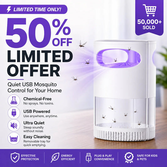 🔥Hot Sale 70% OFF! UV Mosquito Killer Lamp🦟 – quiet, USB, chemical-free. 50K+ sold! 🔇🌙
