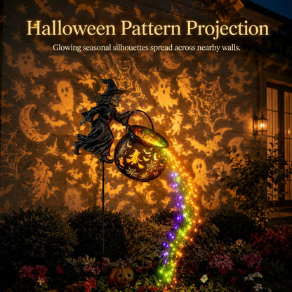 🔥Hot Sale 50%OFF🧙‍♀️ Solar Witch Garden Stake Lights – Halloween Outdoor Decor with Magical Flowing LED Light | Waterproof Auto ON/Off Yard Decoration