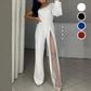 💕Women's One Shoulder Sparkly Mesh Flared Jumpsuits