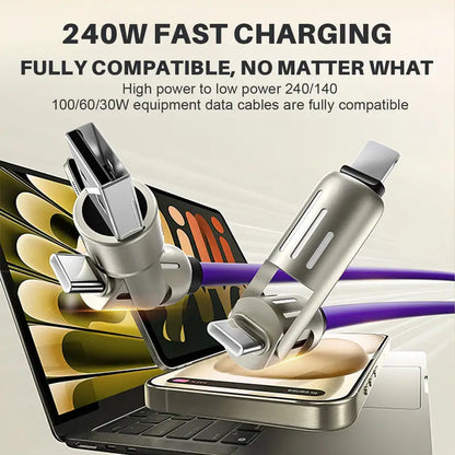 🔥 - 4-in-1 USB Charging Cable mFish fast charging MAX 240W