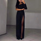 💕Women's One Shoulder Sparkly Mesh Flared Jumpsuits