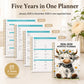 🐮Highland Cow (2026-2030) 5-year Calendar 📅annual calendar planning, month labels