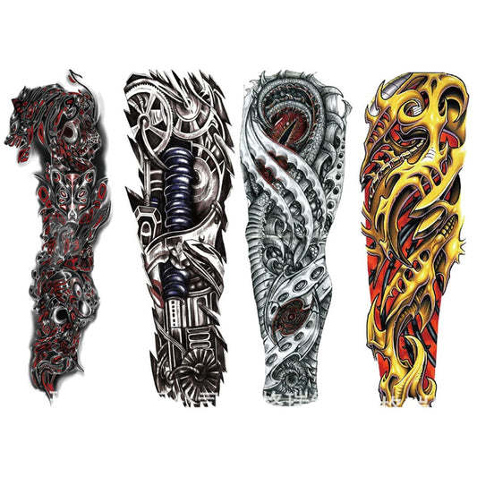 4 Sheets Machanic Metal Cool Full Arm Sleeves