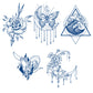 5 Sheets Semi-Permanent Art Butterfly Moon Tattoo Stickers