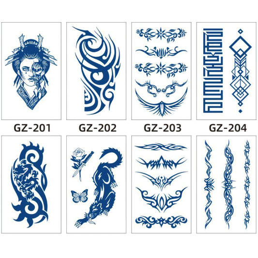 8 Sheets Semi-Permanent Tattoo Half Arm (18*11CM)
