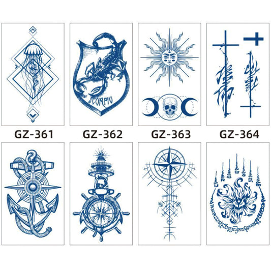 8 Sheets Semi-Permanent Tattoo Half Arm (18*11CM)