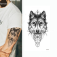 8 Sheets Wolf Totem Skull Forest Temporary Tattoo