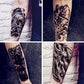 8 Pieces Large 3D Mechanical Parts Gear Arm Eyeball Muscle Temporary Tattoo