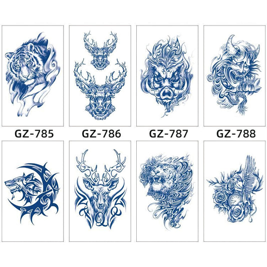 8 Sheets Semi-Permanent Tattoo Half Arm (18*11CM)