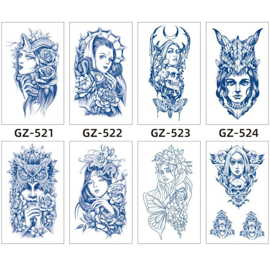 8 Sheets Semi-Permanent Tattoo Half Arm (18*11CM)