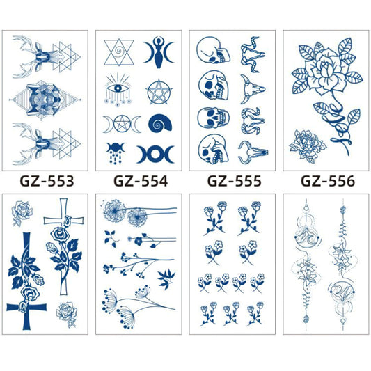 8 Sheets Semi-Permanent Tattoo Half Arm (18*11CM)