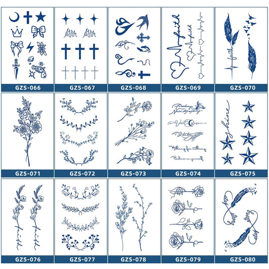 15 Sheets Cool Art Large Semi-Permanent Tattoo Stickers