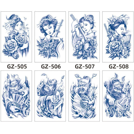 8 Sheets Semi-Permanent Tattoo Half Arm (18*11CM)