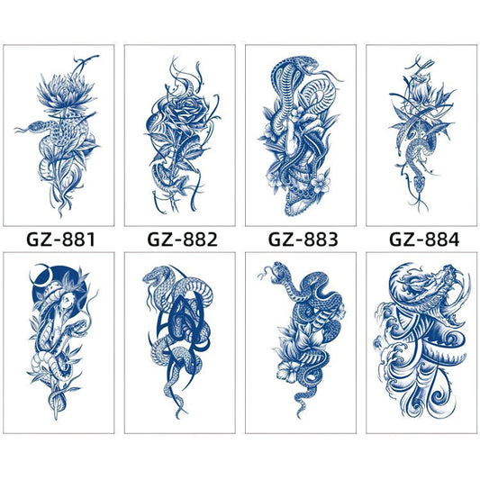 8 Sheets Semi-Permanent Tattoo Half Arm (18*11CM)