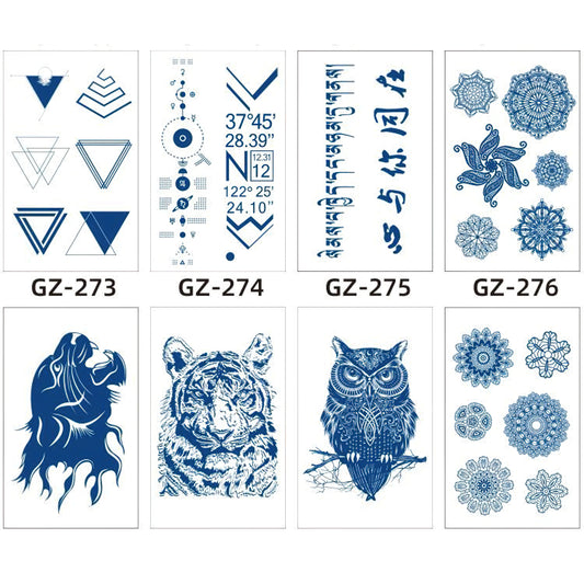 8 Sheets Semi-Permanent Tattoo Half Arm (18*11CM)