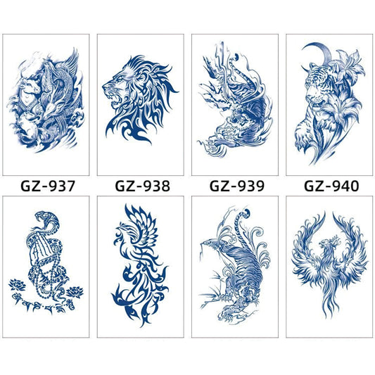 8 Sheets Semi-Permanent Tattoo Half Arm (18*11CM)
