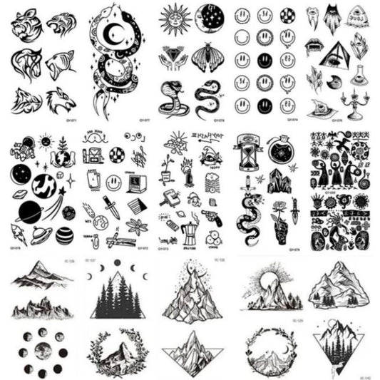 15 Sheets Small hand finger Temporary Tattoo