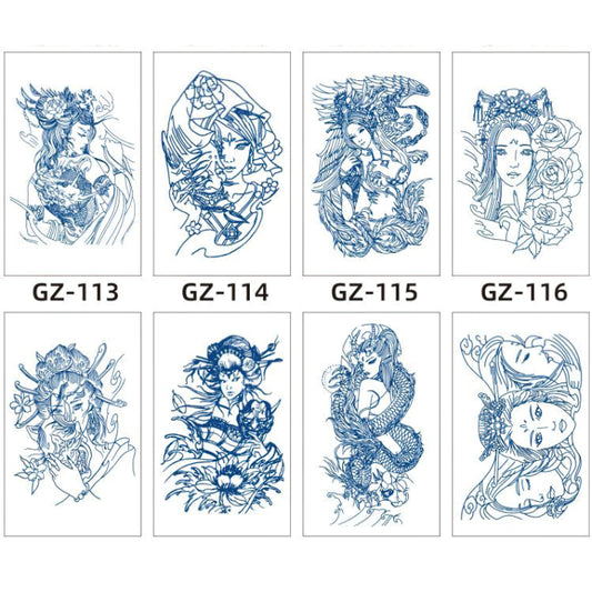 8 Sheets Semi-Permanent Tattoo Half Arm (18*11CM)