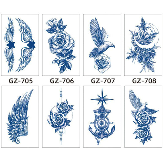 8 Sheets Semi-Permanent Tattoo Half Arm (18*11CM)