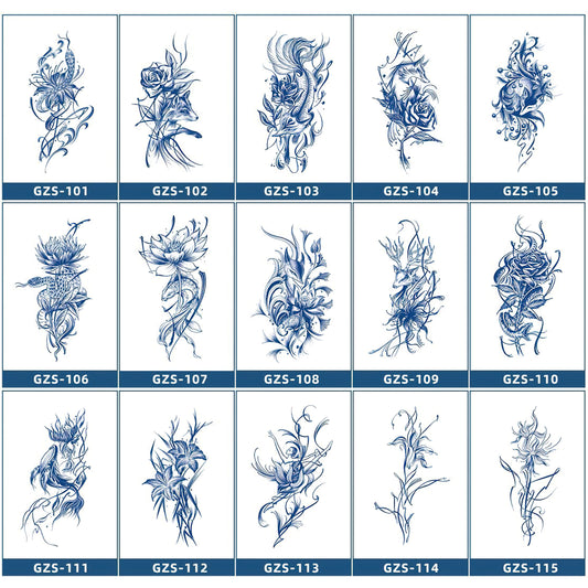 15 Sheets Cool Art Large Semi-Permanent Tattoo Stickers