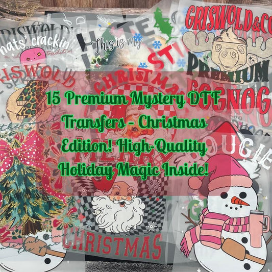 🎄Christmas Mystery DTF Transfer Bundle – Ready to Press Holiday Designs | Santa, Reindeer, Gingerbread & Festive Graphics for T-Shirts, Totes & DIY Gifts🎄Free Shipping✈️