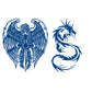 2 Sheets Semi-Permanent Dragon Tiger Tribe Tattoo Stickers
