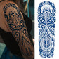 4 Sheets Metalic Tribe Semi Permanent Full Arm Sleeves Tattoo Lasts 15 Days