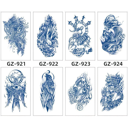 8 Sheets Semi-Permanent Tattoo Half Arm (18*11CM)