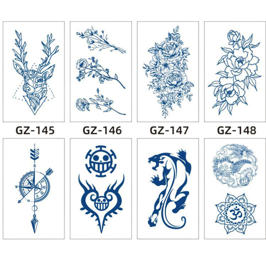8 Sheets Semi-Permanent Tattoo Half Arm (18*11CM)