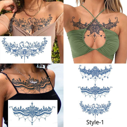 3 Sheets Semi-Permanent Tattoos Body Chest Thigh