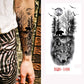 8 Sheets Wolf Totem Skull Forest Temporary Tattoo